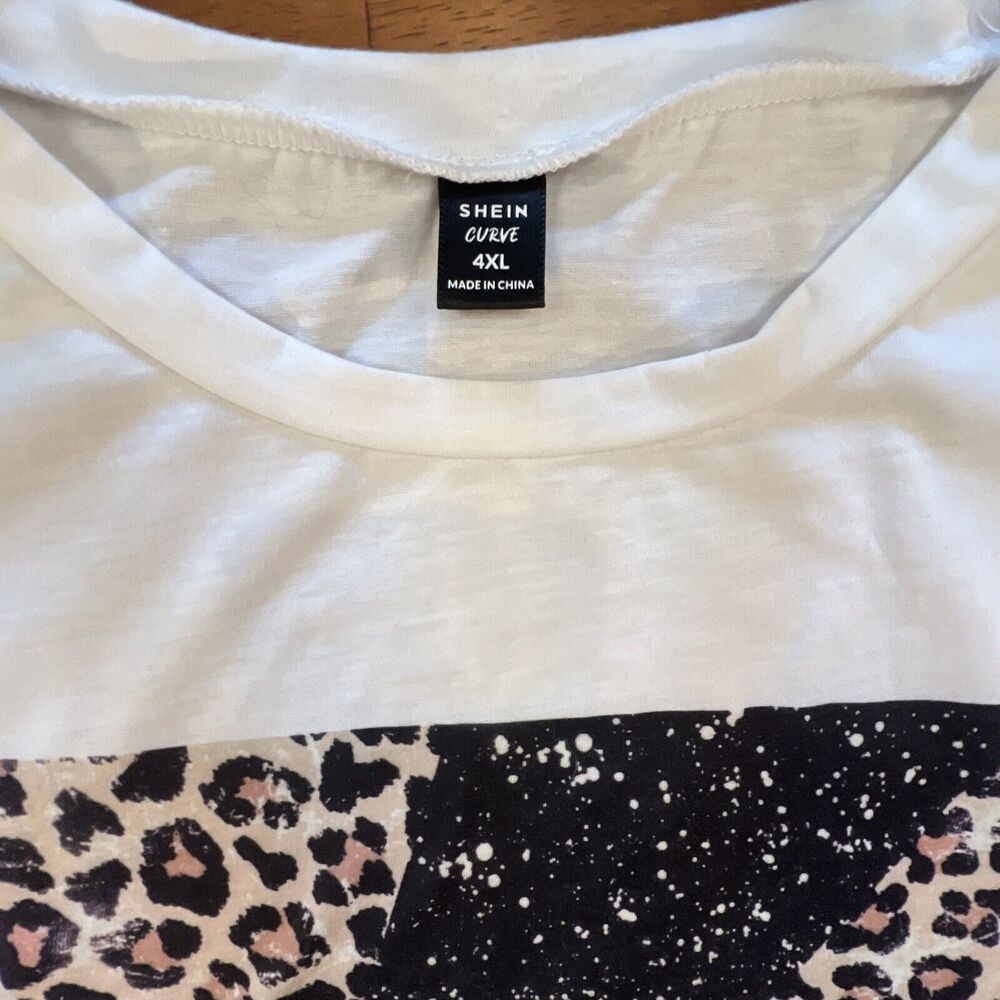 SHEIN T Shirt Womens 4XL Leopard Lightning Bolt Minimalist Edge Retro 90s Punk - Picture 4 of 10